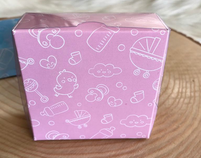 8x8x3 Asetat Kapaklı Kutu Bebek Desen — galeri görseli